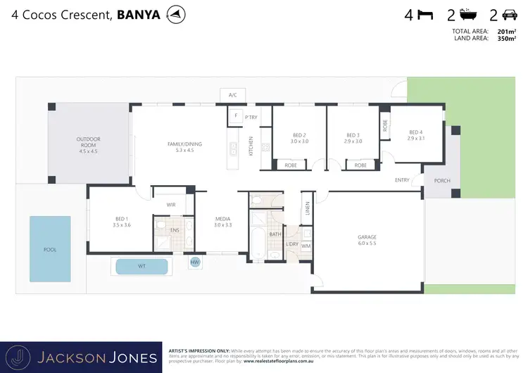 Floorplan of Homely house listing, 4 Cocos Crescent, Banya QLD 4551