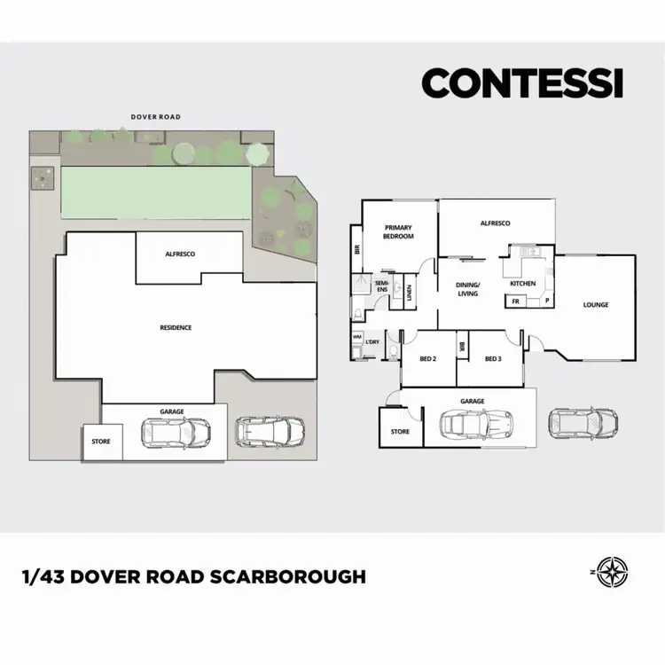 Floorplan of Homely villa listing, 1/43 Dover Road, Scarborough WA 6019