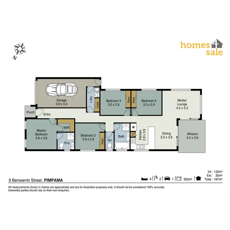 Floorplan of Homely house listing, 9 Benwerrin Street, Pimpama QLD 4209