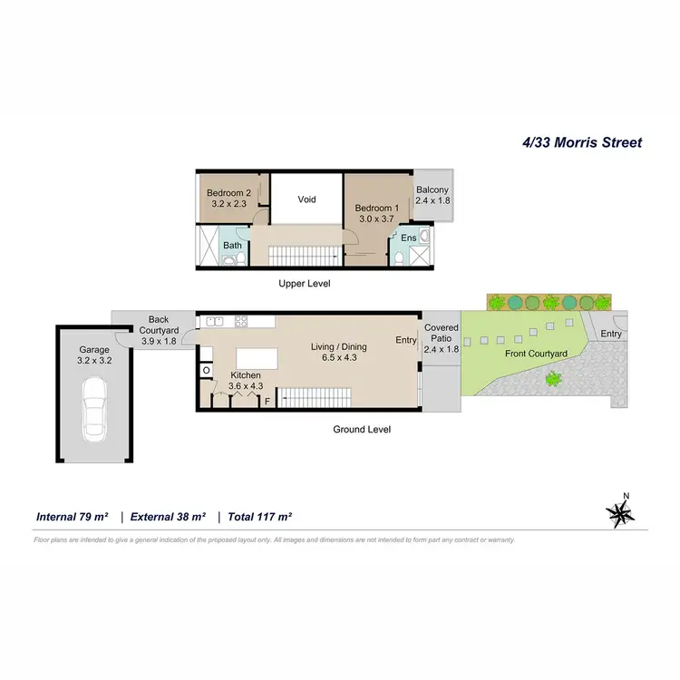 Floorplan of Homely townhouse listing, 4/33 Morris Street, Wooloowin QLD 4030