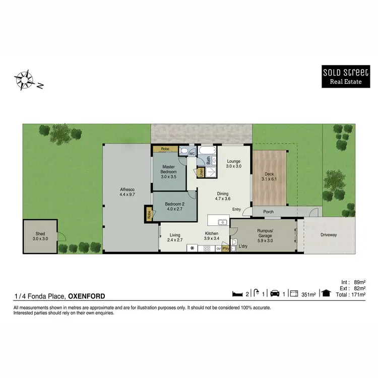 Floorplan of Homely semi-detached listing, 1/4 Fonda Place, Oxenford QLD 4210
