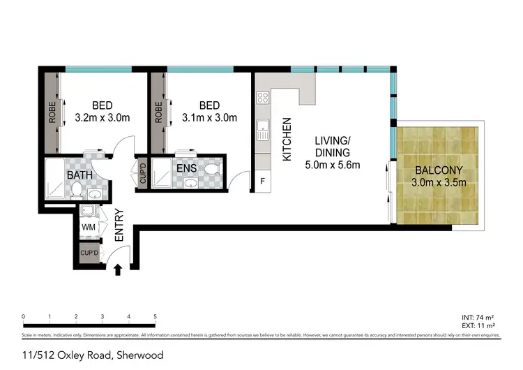 Floorplan of Homely apartment listing, 11/512 Oxley Road, Sherwood QLD 4075