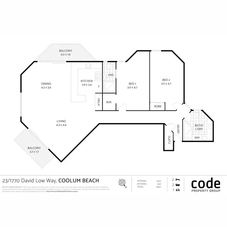 Floorplan of Homely unit listing, 23/1770-1774 David Low Way, Coolum Beach QLD 4573