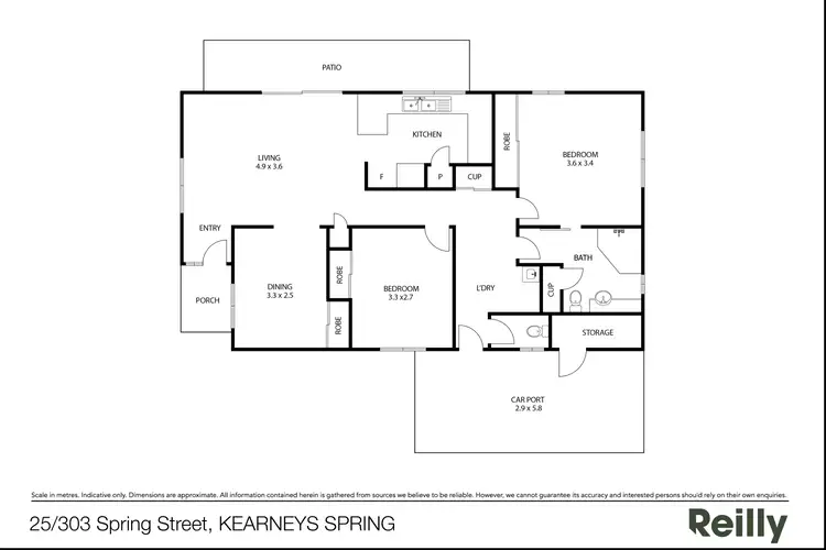 Floorplan of Homely retirement listing, 25/303 Spring Street, Kearneys Spring QLD 4350