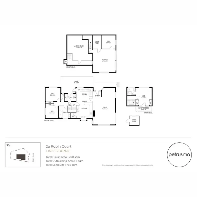 Floorplan of Homely house listing, 2A Robin Court, Lindisfarne TAS 7015