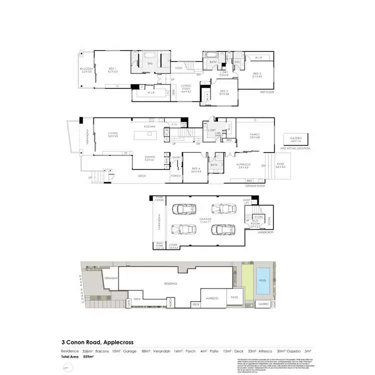 Floorplan of Homely house listing, 3 Conon Road, Applecross WA 6153