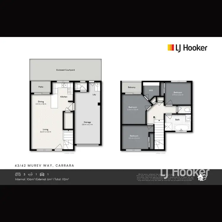 Floorplan of Homely townhouse listing, 43/42 Murev Way, Carrara QLD 4211