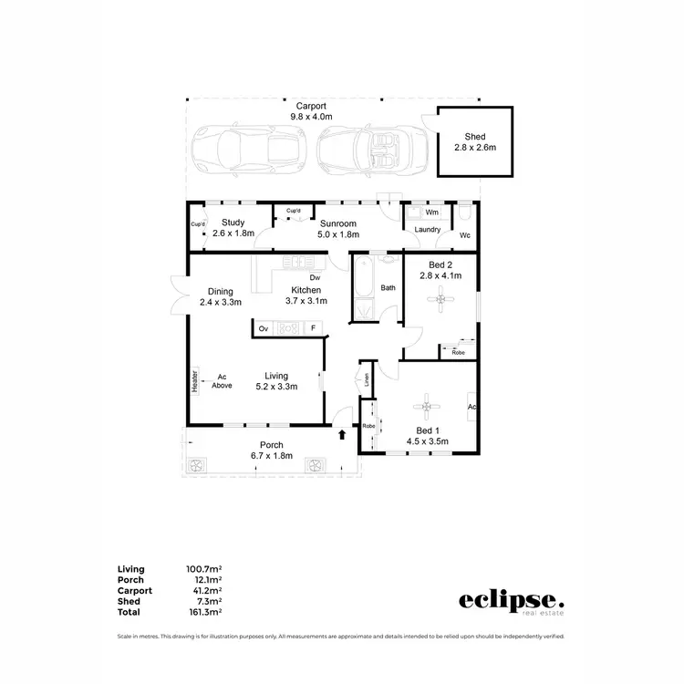Floorplan of Homely house listing, 2 Moore Crescent, Campbelltown SA 5074