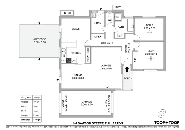 Floorplan of Homely unit listing, 4/6 Dawson Street, Fullarton SA 5063