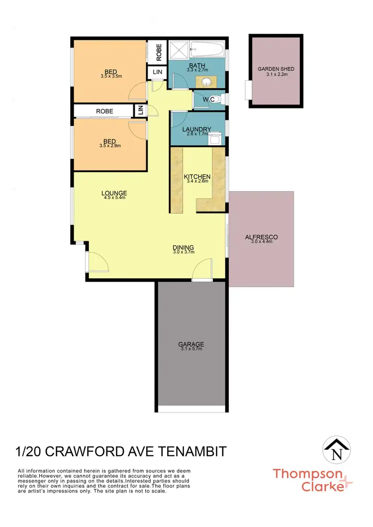 Floorplan of Homely apartment listing, 1/20 Crawford Avenue, Tenambit NSW 2323