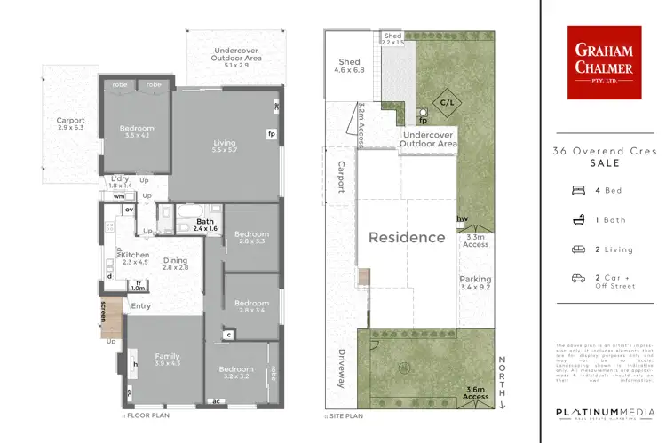 Floorplan of Homely house listing, 36 Overend Crescent, Sale VIC 3850