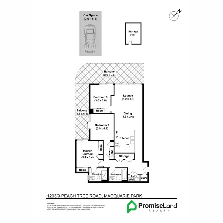 Floorplan of Homely apartment listing, 1203/9 Peach Tree Road, Macquarie Park NSW 2113