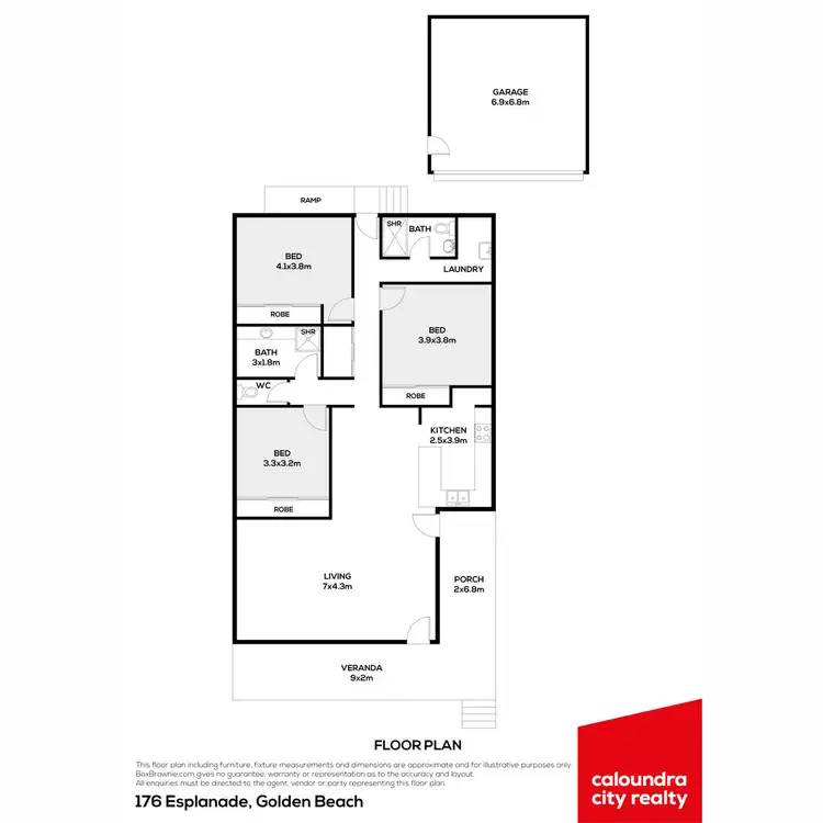 Floorplan of Homely house listing, 176 Esplanade, Golden Beach QLD 4551
