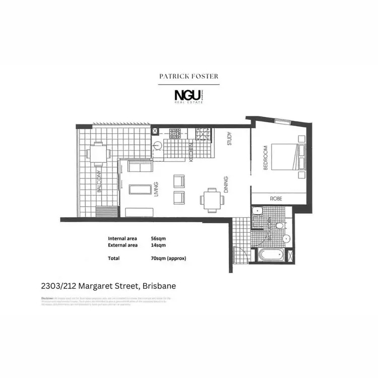 Floorplan of Homely apartment listing, 2303/212 Margaret Street, Brisbane City QLD 4000