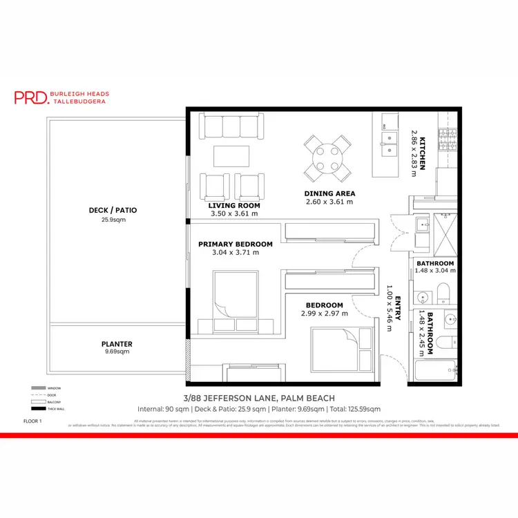 Floorplan of Homely unit listing, 3/88 Jefferson Lane, Palm Beach QLD 4221