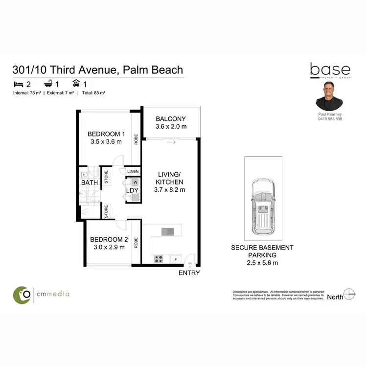 Floorplan of Homely apartment listing, 301/10 Third Avenue, Palm Beach QLD 4221