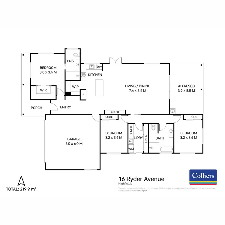 Floorplan of Homely house listing, 16 Ryder Avenue, Highfields QLD 4352