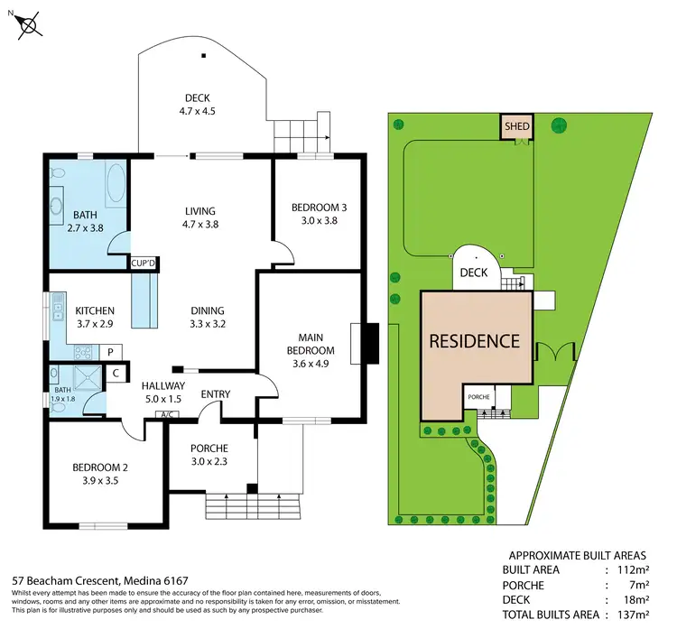 Floorplan of Homely house listing, 57 Beacham Crescent, Medina WA 6167