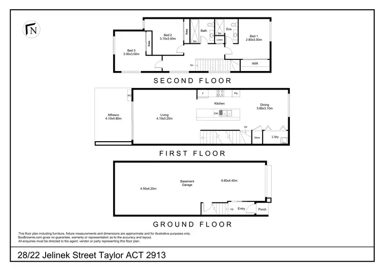 Floorplan of Homely townhouse listing, 28/22 Jelinek Street, Taylor ACT 2913