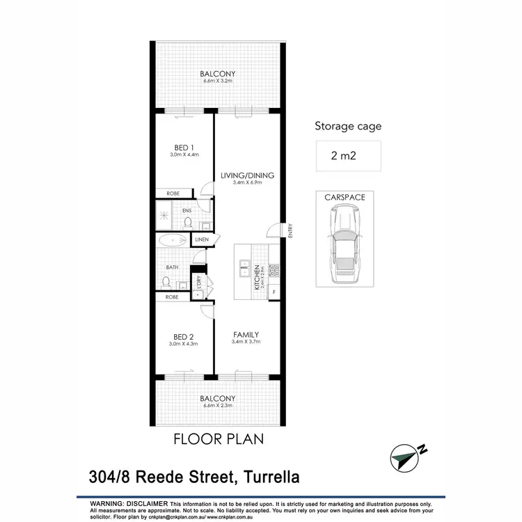 Floorplan of Homely unit listing, 304/8 Reede Street, Turrella NSW 2205
