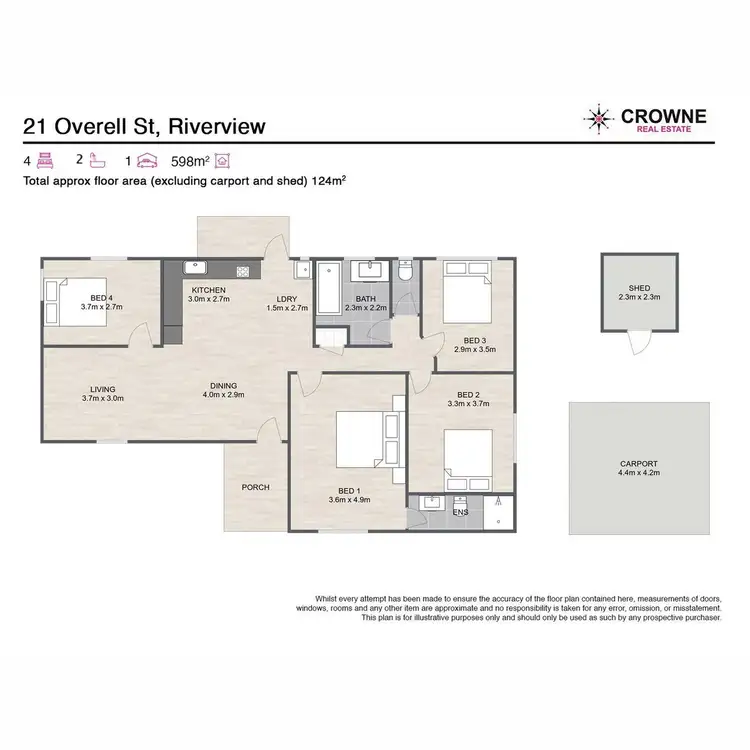 Floorplan of Homely house listing, 21 Overell Crescent, Riverview QLD 4303