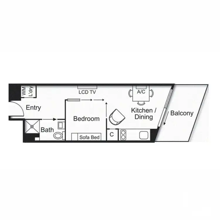 Floorplan of Homely apartment listing, 14/243 Franklin Street, Melbourne VIC 3000