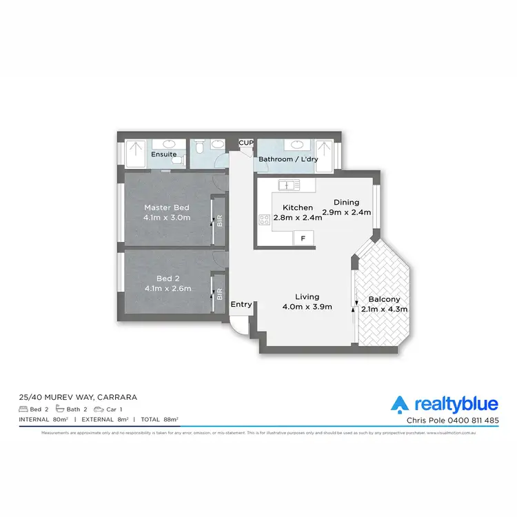 Floorplan of Homely apartment listing, 25/40 Murev Way, Carrara QLD 4211
