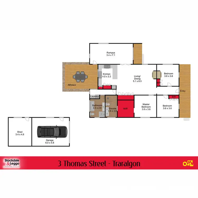 Floorplan of Homely house listing, 3 Thomas Street, Traralgon VIC 3844