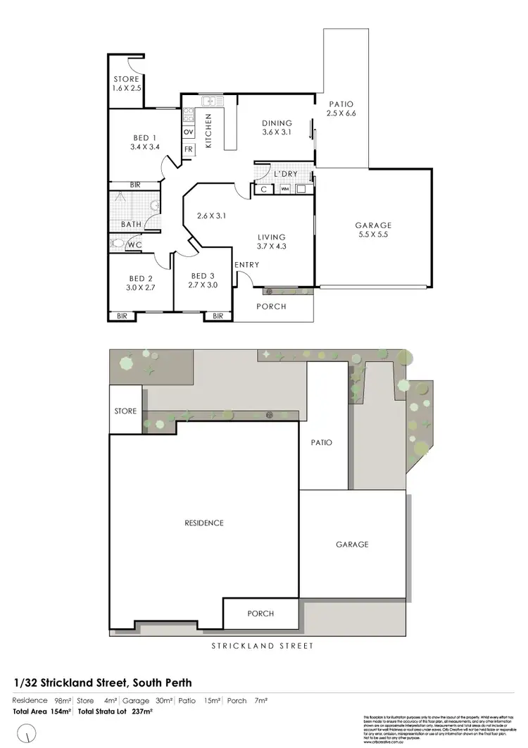 Floorplan of Homely house listing, 1/32 Strickland Street, South Perth WA 6151