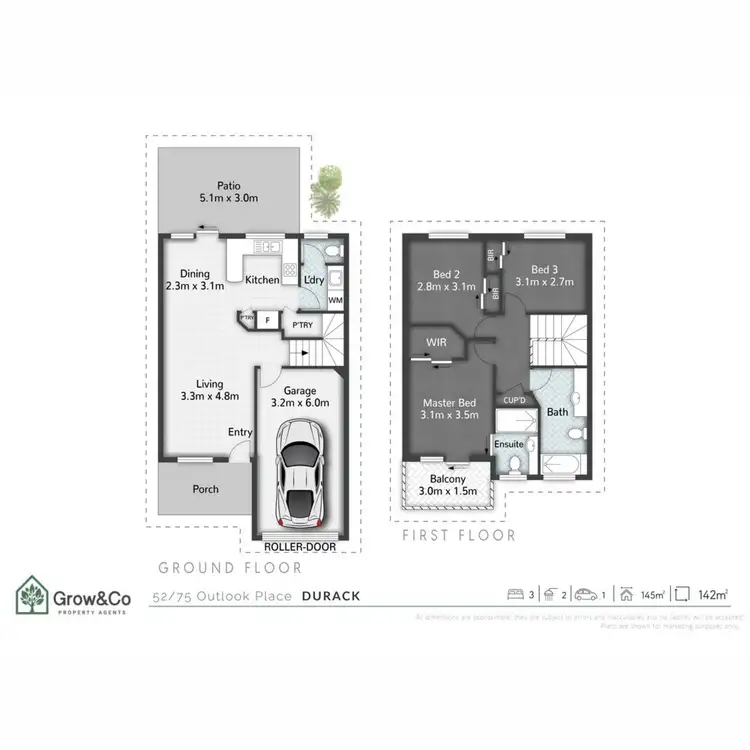 Floorplan of Homely townhouse listing, 52/75 Outlook Place, Durack QLD 4077