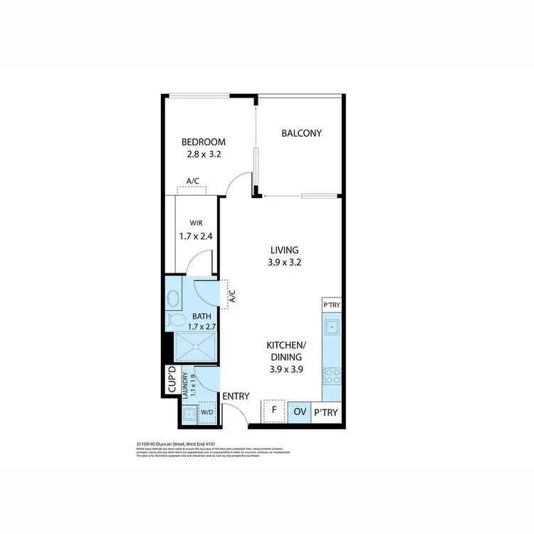 Floorplan of Homely apartment listing, 31109/40 Duncan Street, West End QLD 4101
