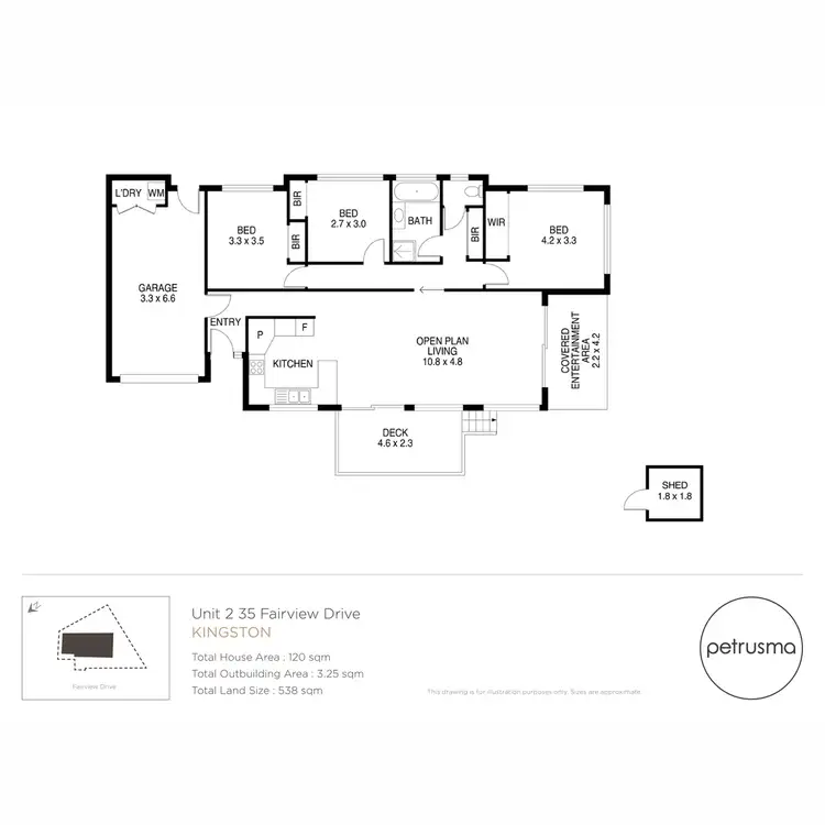 Floorplan of Homely townhouse listing, 2/35 Fairview Drive, Kingston TAS 7050