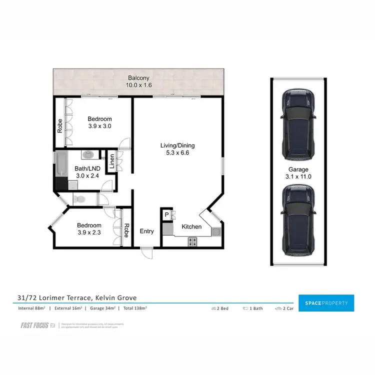 Floorplan of Homely apartment listing, 31/72 Lorimer Terrace, Kelvin Grove QLD 4059