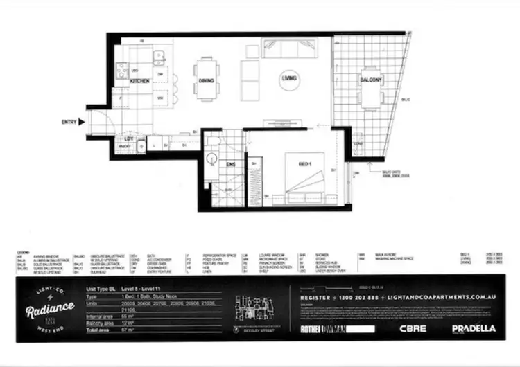 Floorplan of Homely apartment listing, 21006/11-15 Beesley Street, West End QLD 4101