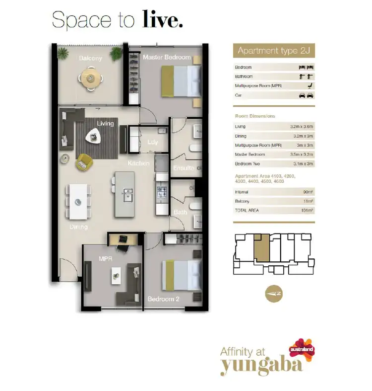 Floorplan of Homely apartment listing, 4503/15 Anderson Street, Kangaroo Point QLD 4169