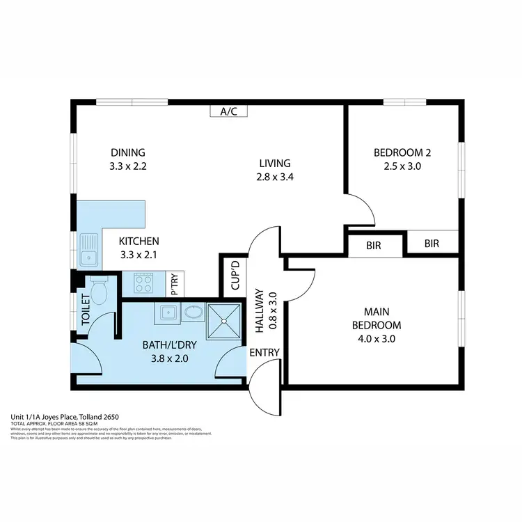 Floorplan of Homely unit listing, 1/1A Joyes Place, Tolland NSW 2650