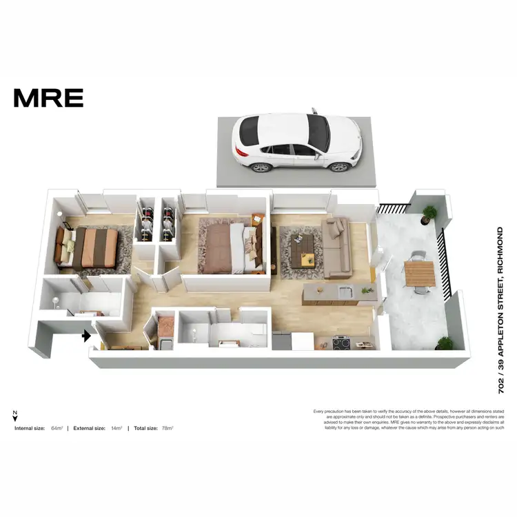 Floorplan of Homely apartment listing, 702/39 Appleton Street, Richmond VIC 3121
