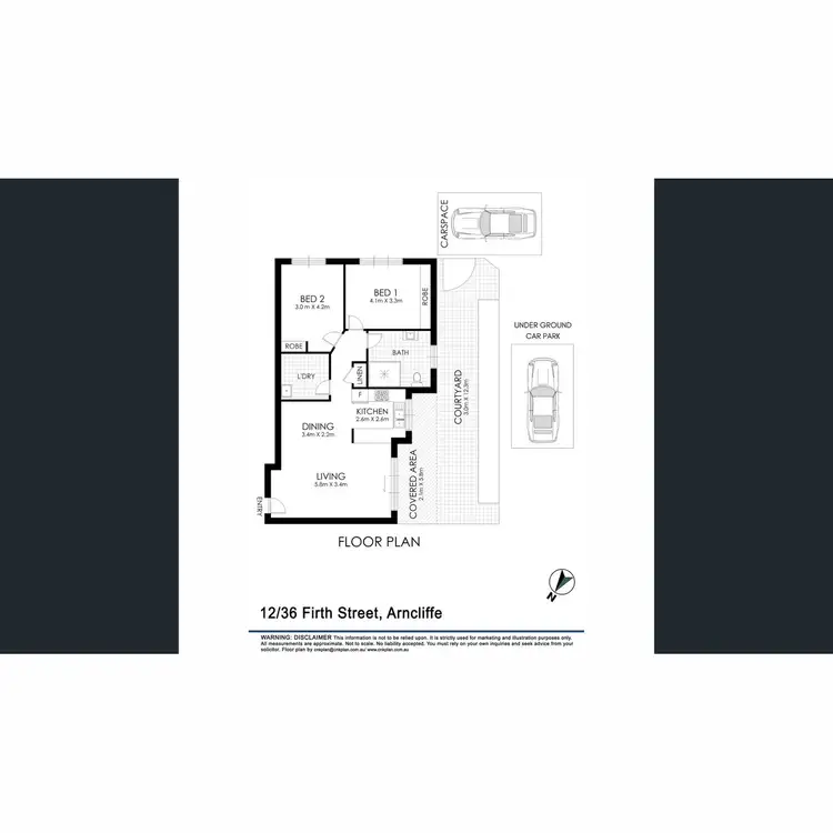 Floorplan of Homely apartment listing, 12/36 Firth Street, Arncliffe NSW 2205