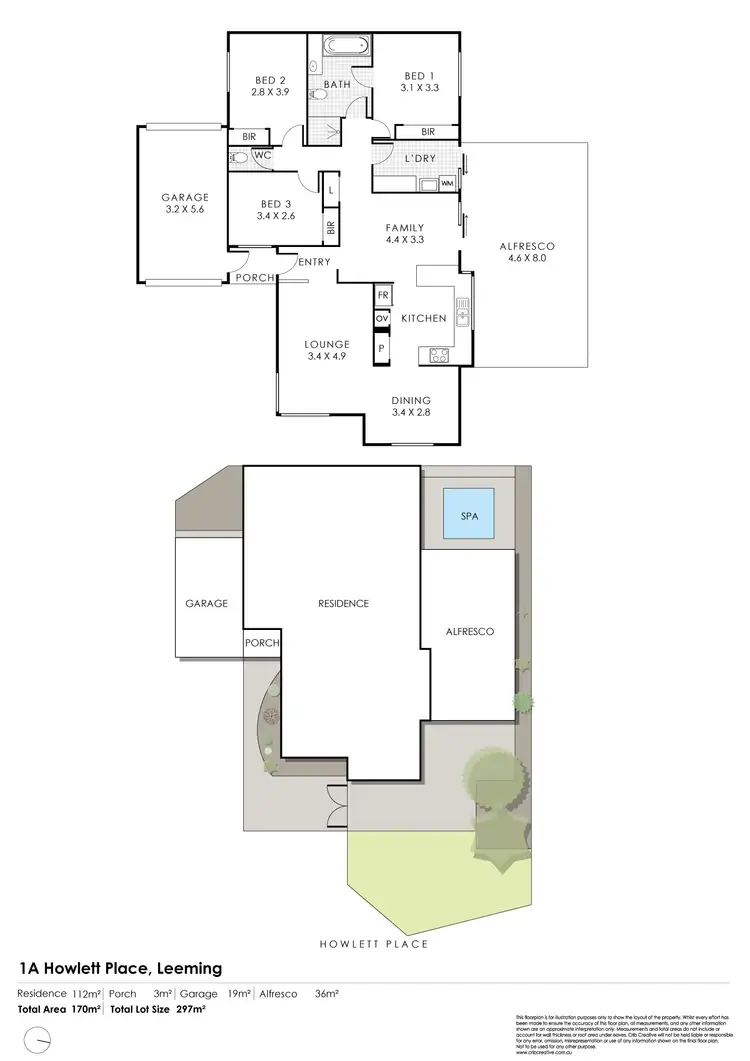 Floorplan of Homely house listing, 1a Howlett Place, Leeming WA 6149