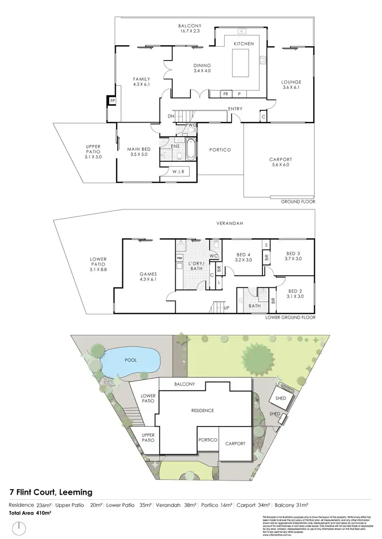 Floorplan of Homely house listing, 7 Flint Court, Leeming WA 6149