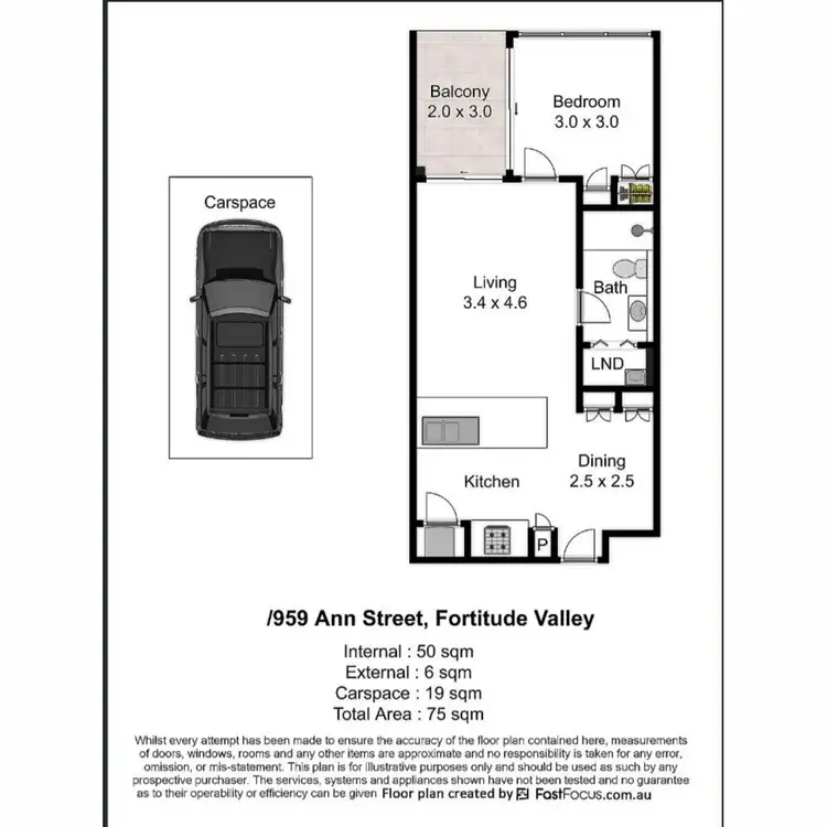 Floorplan of Homely apartment listing, 713/959 Ann Street, Fortitude Valley QLD 4006