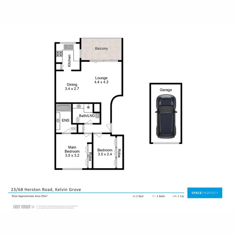 Floorplan of Homely apartment listing, 23/64-68 Herston Road, Kelvin Grove QLD 4059