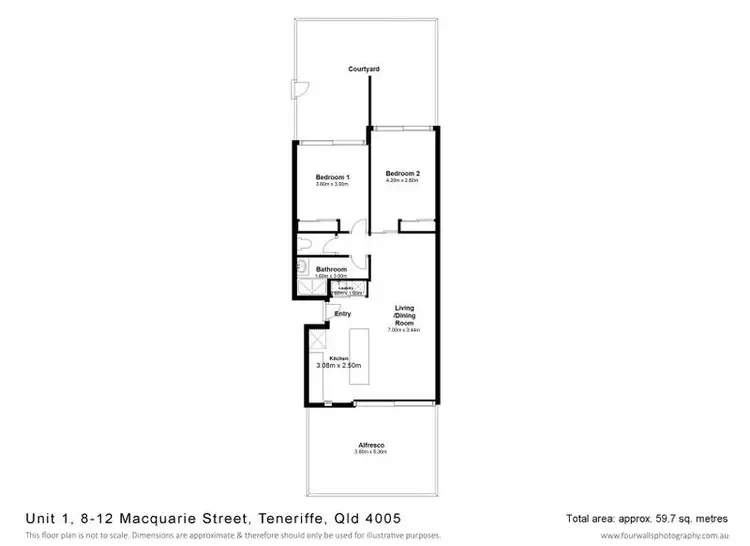 Floorplan of Homely apartment listing, 1/8 Macquarie Street, Teneriffe QLD 4005