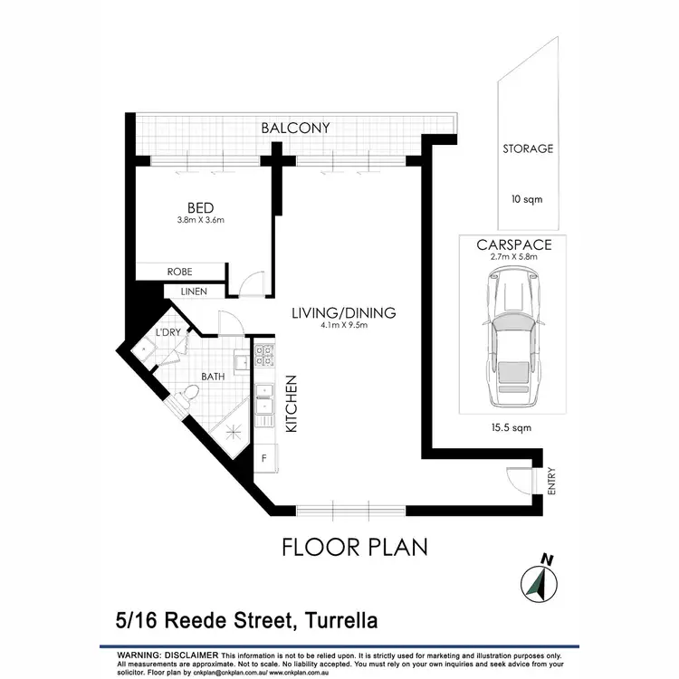 Floorplan of Homely apartment listing, 5/16 Reede Street, Turrella NSW 2205