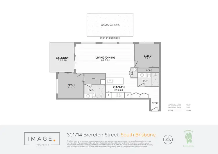 Floorplan of Homely unit listing, 301/14 Brereton Street, South Brisbane QLD 4101