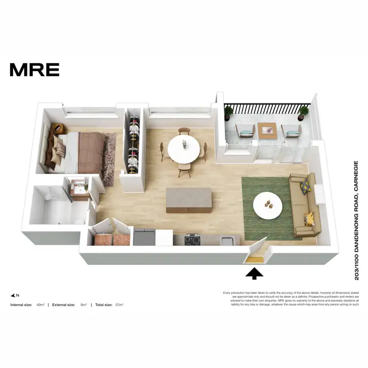 Floorplan of Homely apartment listing, 203/1100 Dandenong Road, Carnegie VIC 3163