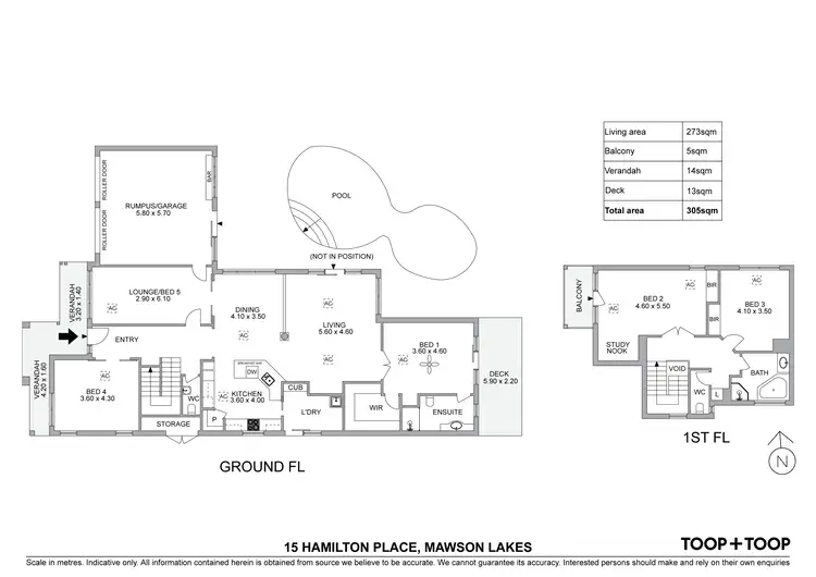 Floorplan of Homely house listing, 15 Hamilton Place, Mawson Lakes SA 5095
