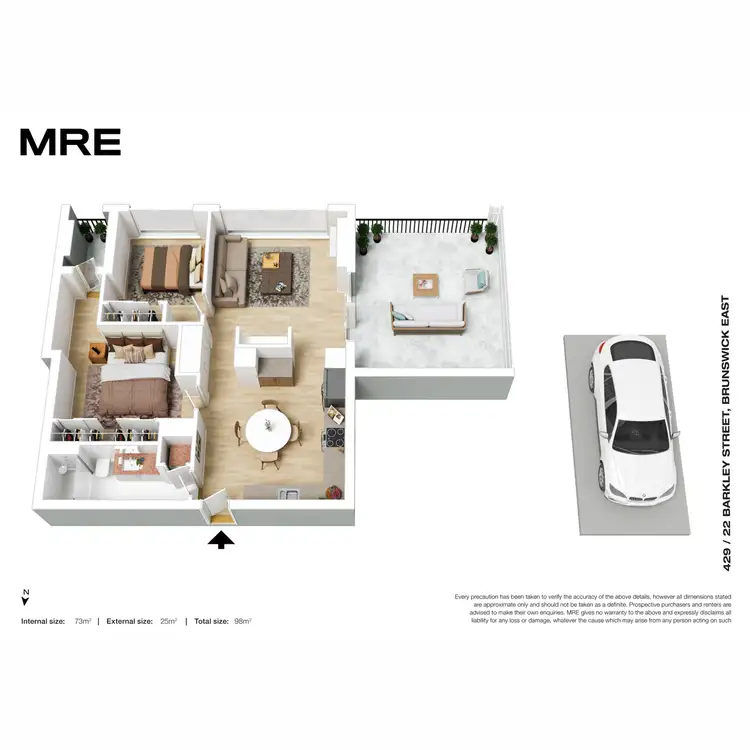 Floorplan of Homely apartment listing, 429/22 Barkly Street, Brunswick East VIC 3057