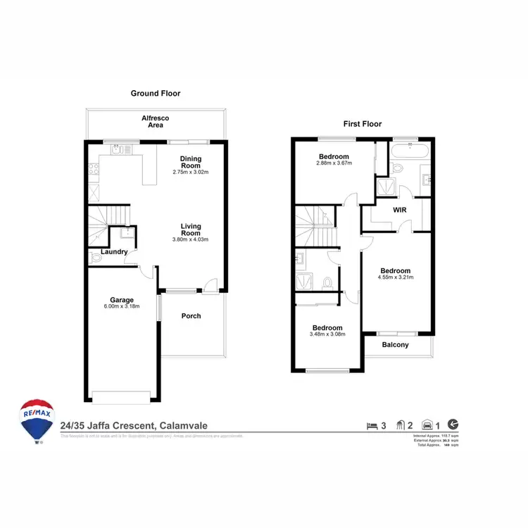 Floorplan of Homely townhouse listing, 24/35 Jaffa Crescent, Calamvale QLD 4116