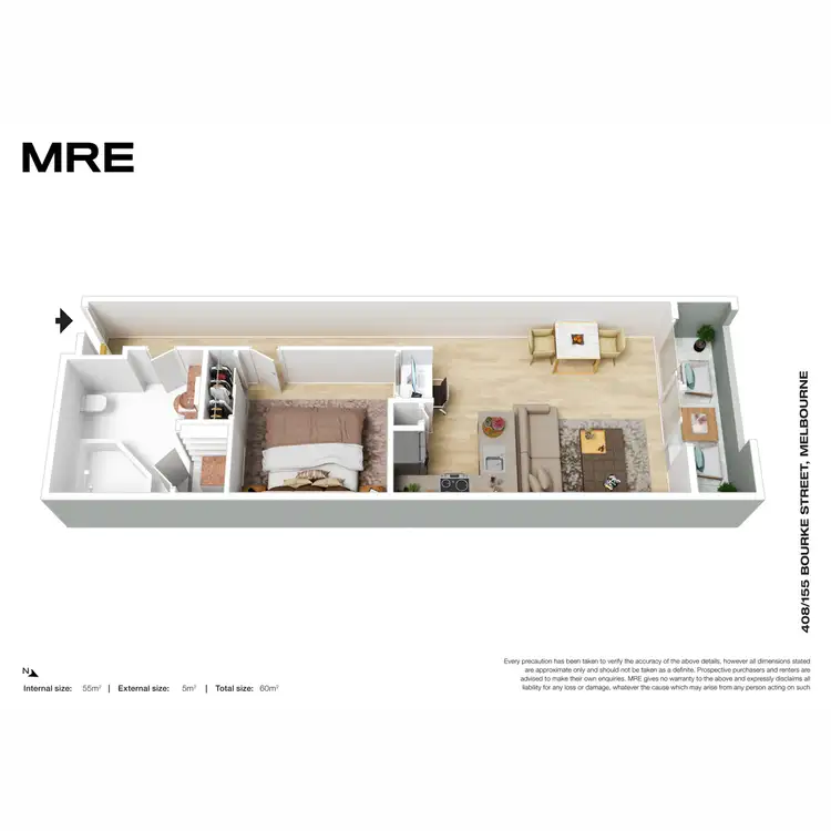 Floorplan of Homely apartment listing, 408/155 Bourke Street, Melbourne VIC 3000